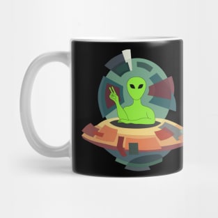 Paranormal - STYLIZED ART - Alien in it's flying saucer Mug